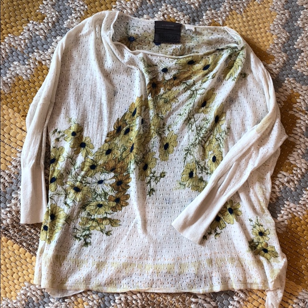 Anthropologie floral sweater size s.